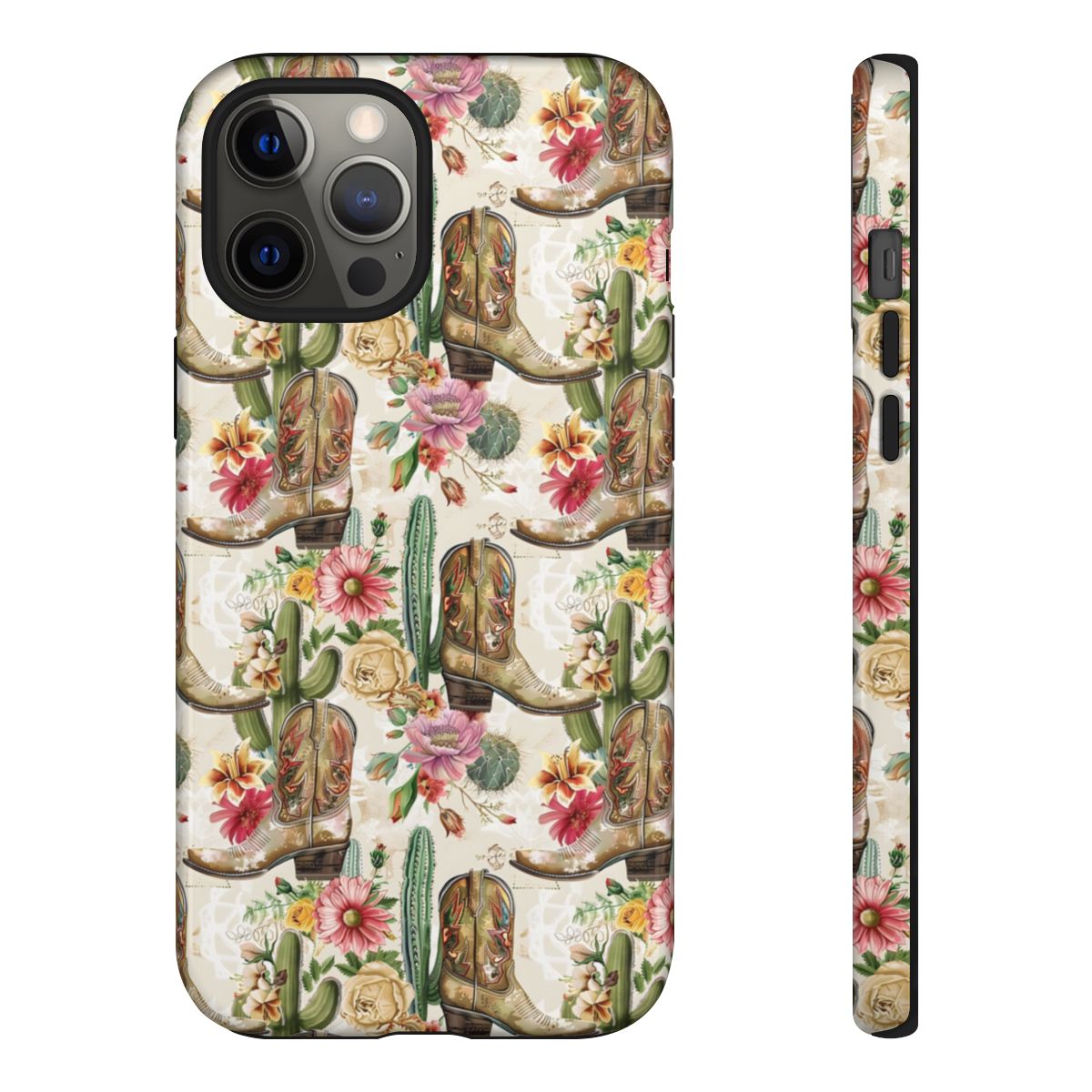 Pink Flowers and Boots Tough Case