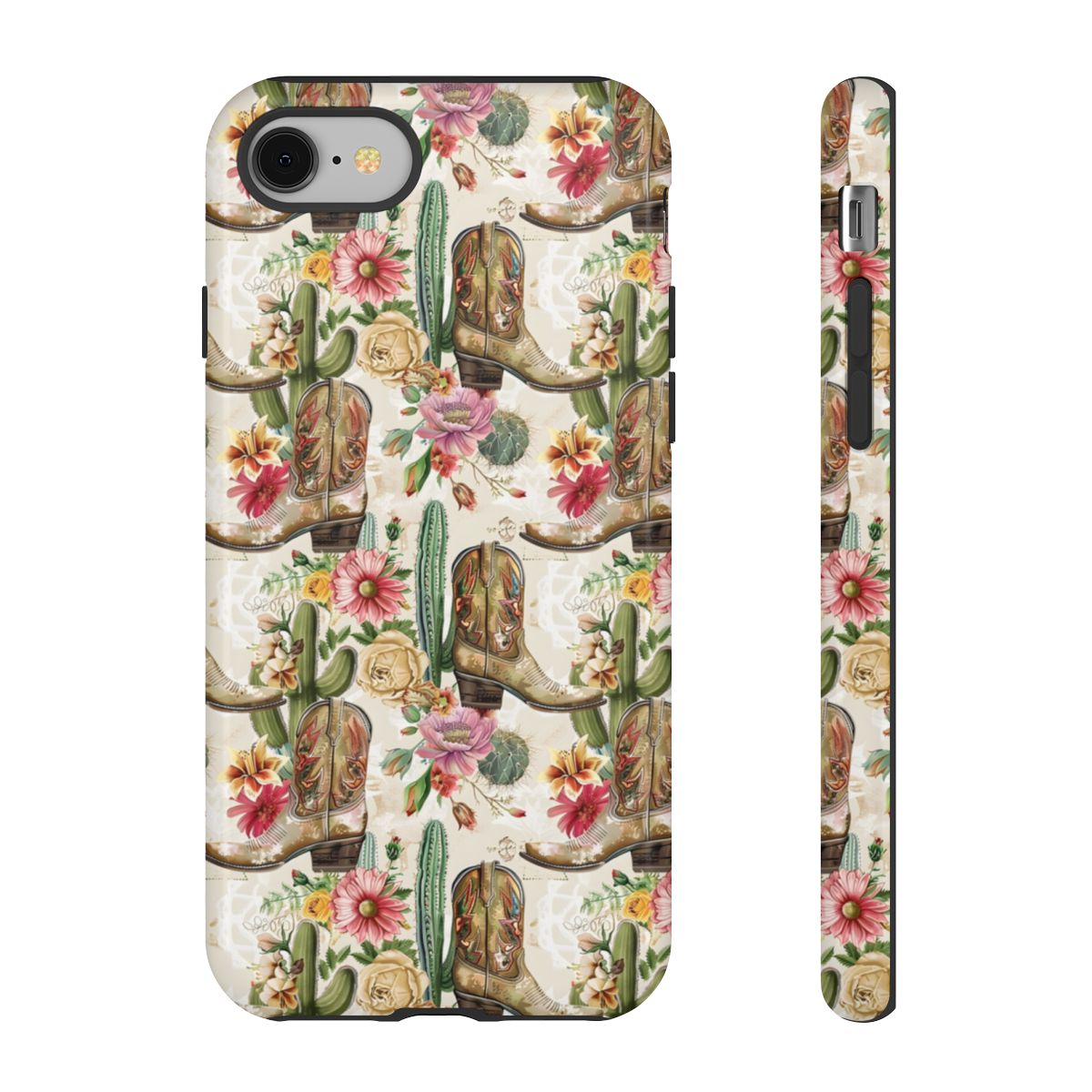 Pink Flowers and Boots Tough Case