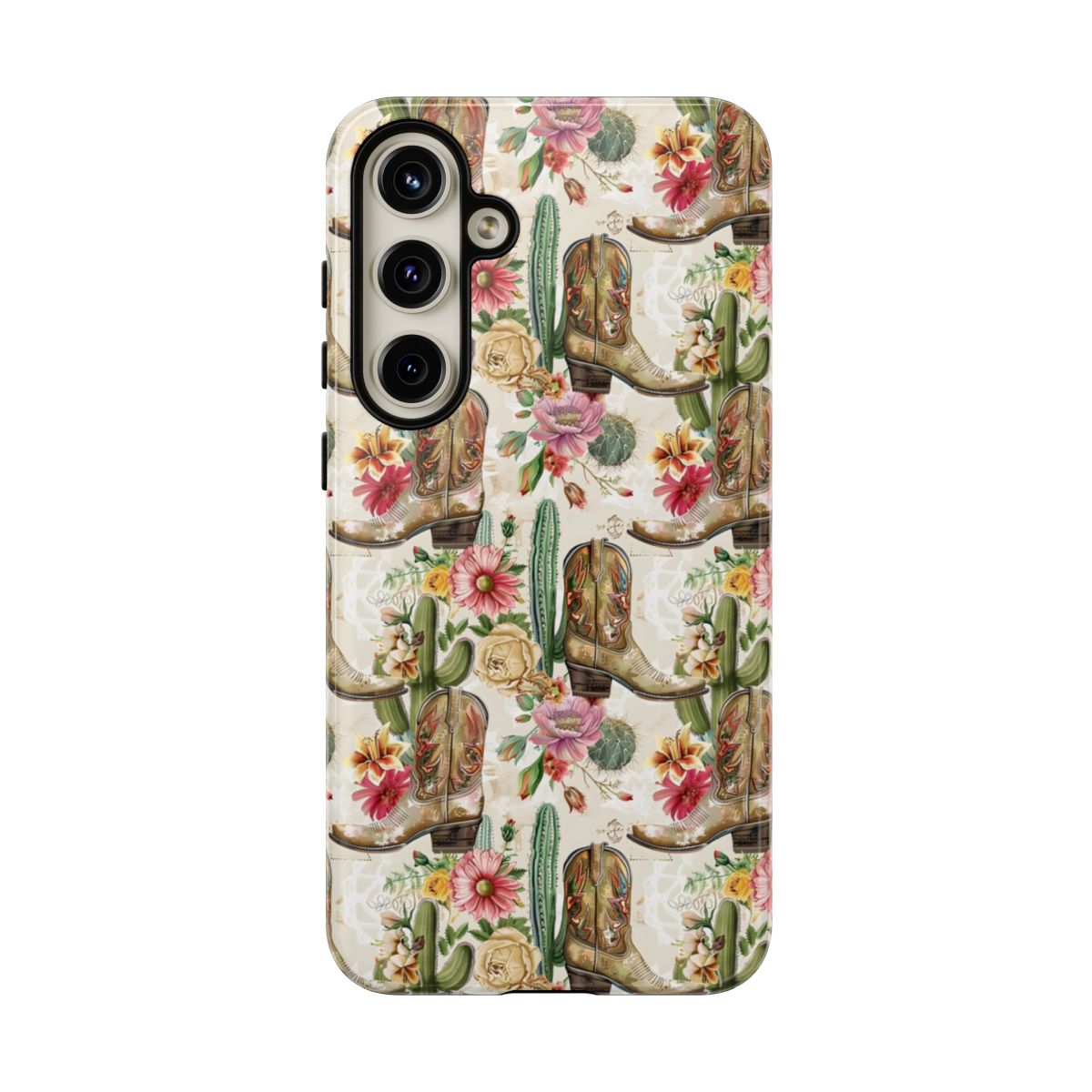 Pink Flowers and Boots Tough Case