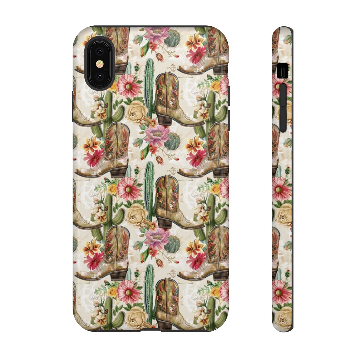 Pink Flowers and Boots Tough Case