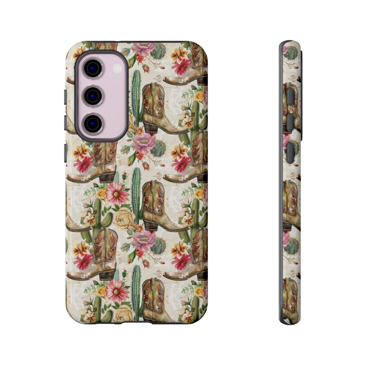 Pink Flowers and Boots Tough Case