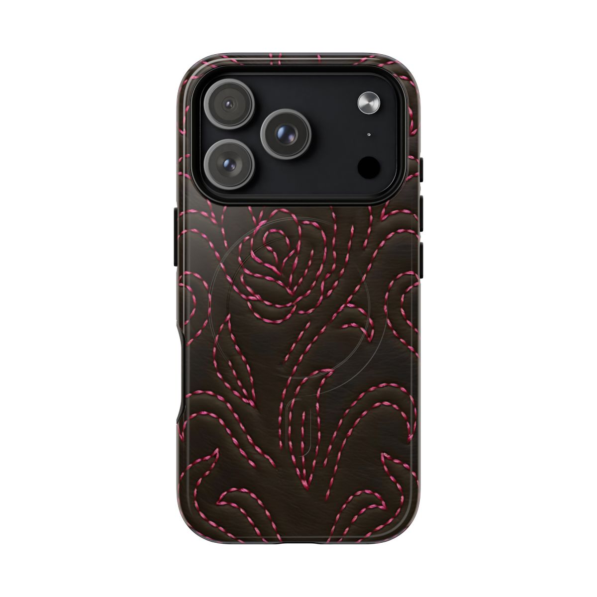 Pink on Black Stitch Magnetic Case