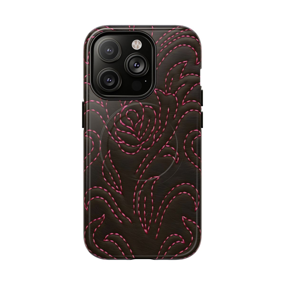 Pink on Black Stitch Magnetic Case