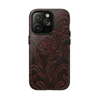 Pink on Black Stitch Magnetic Case