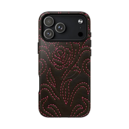 Pink on Black Stitch Magnetic Case