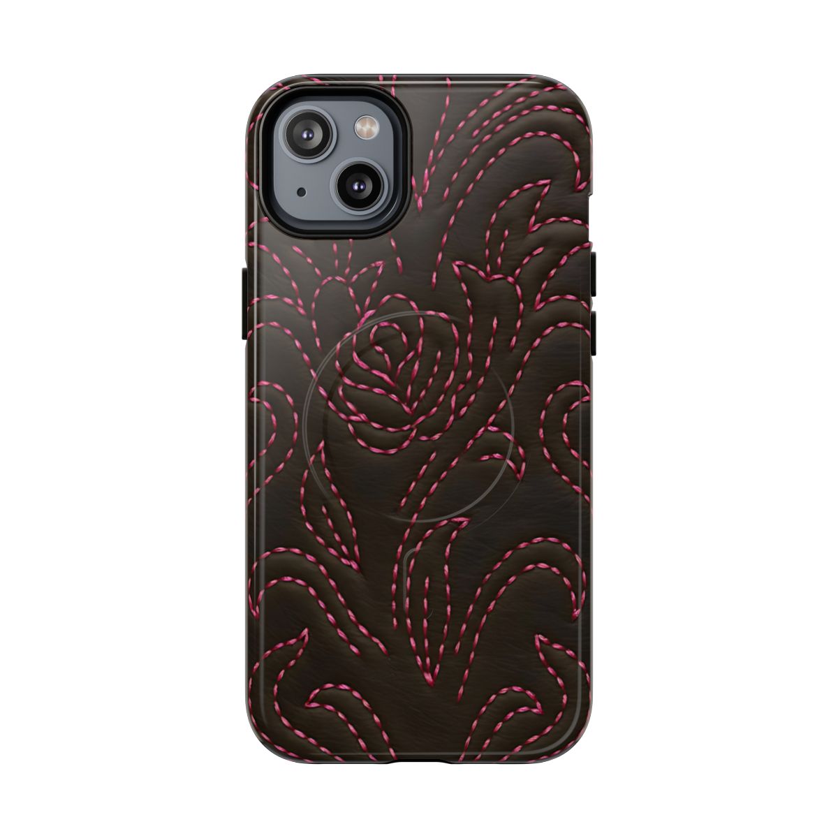 Pink on Black Stitch Magnetic Case