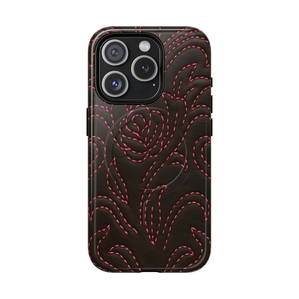 Pink on Black Stitch Magnetic Case