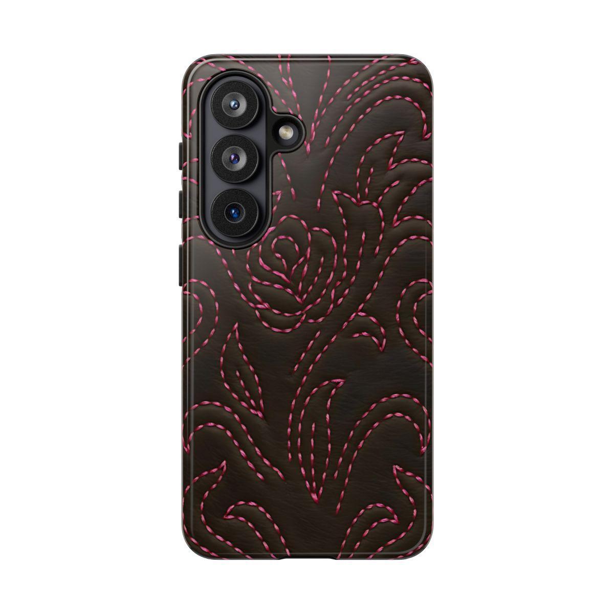 Pink on Black Stitch Tough Case