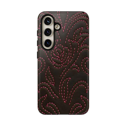 Pink on Black Stitch Tough Case