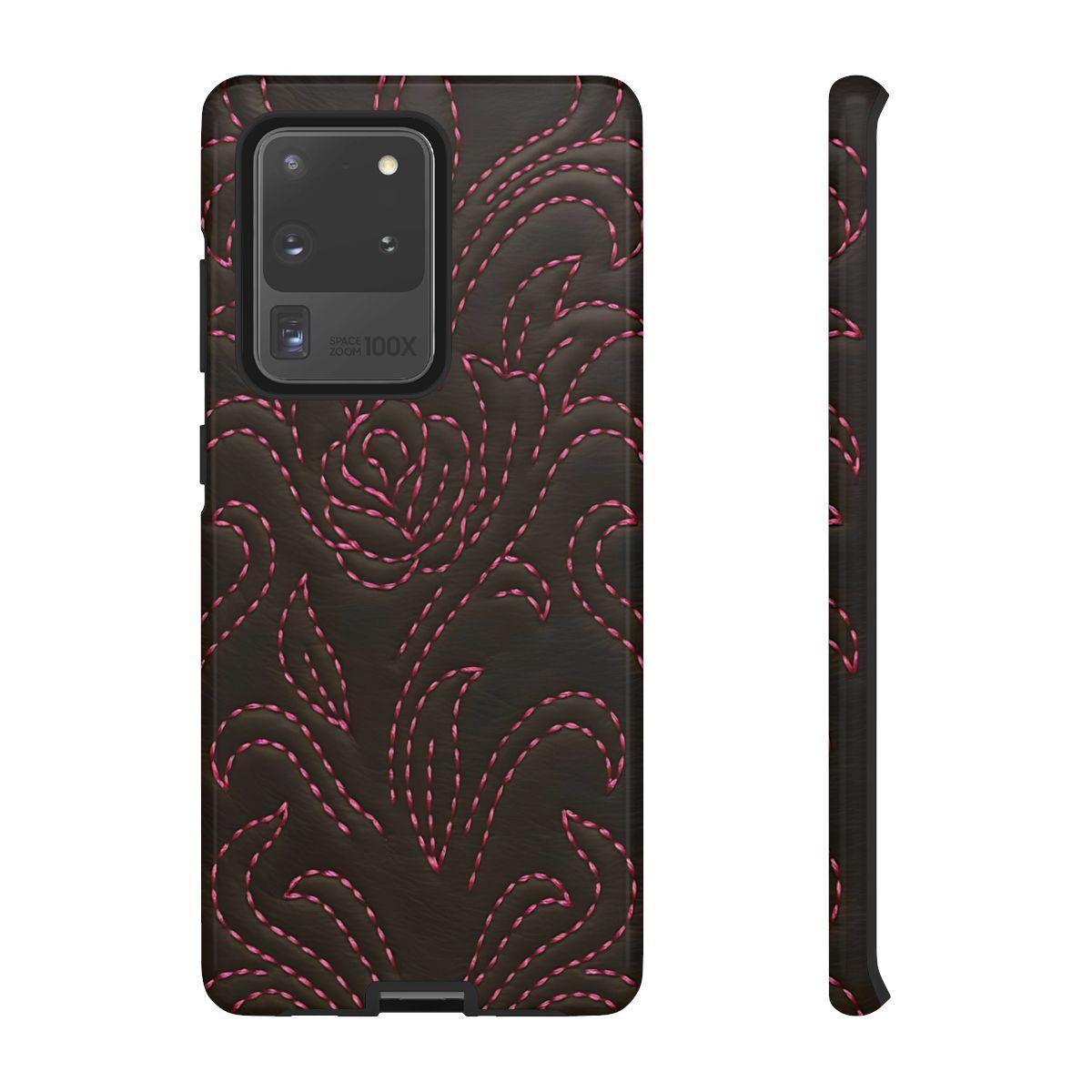 Pink on Black Stitch Tough Case