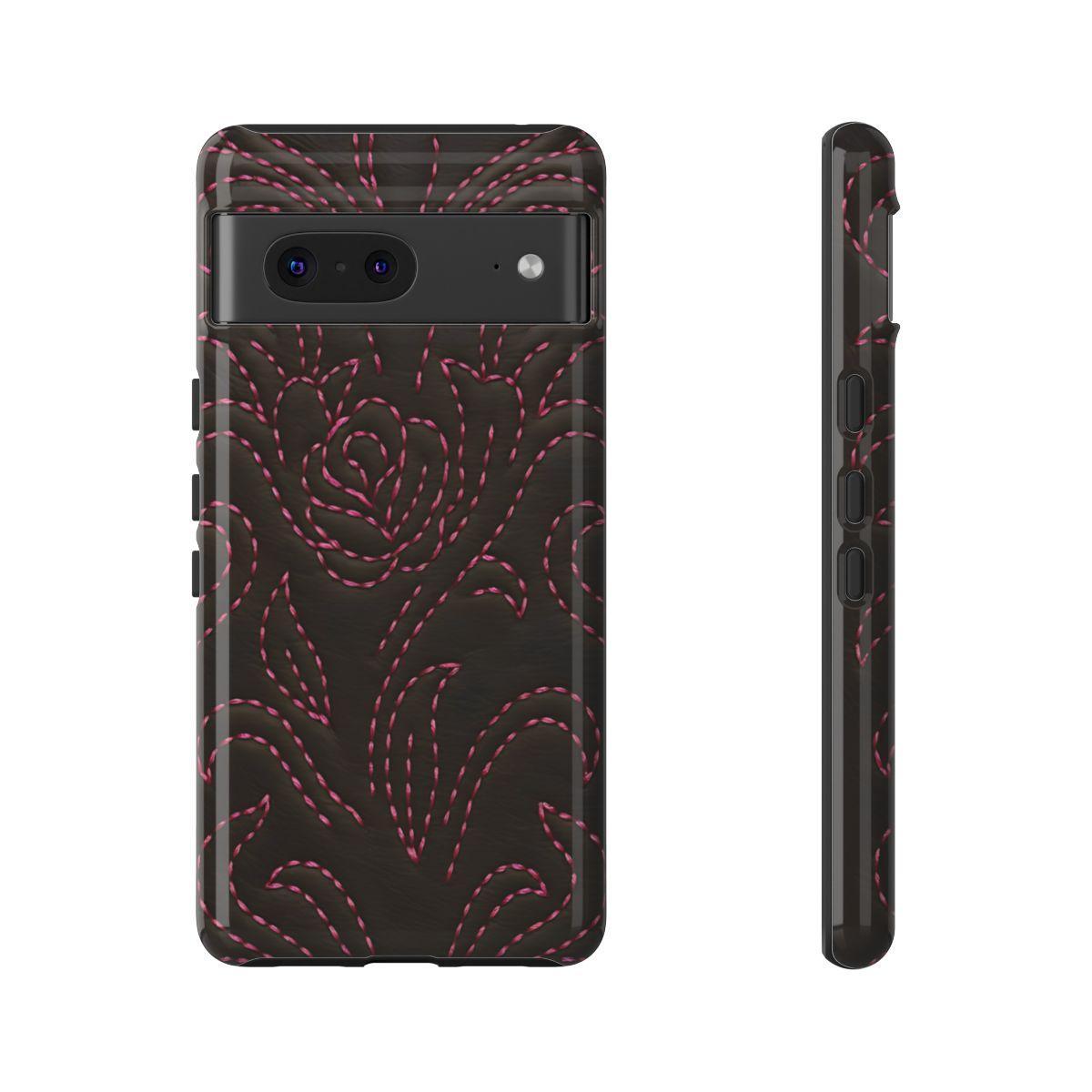 Pink on Black Stitch Tough Case