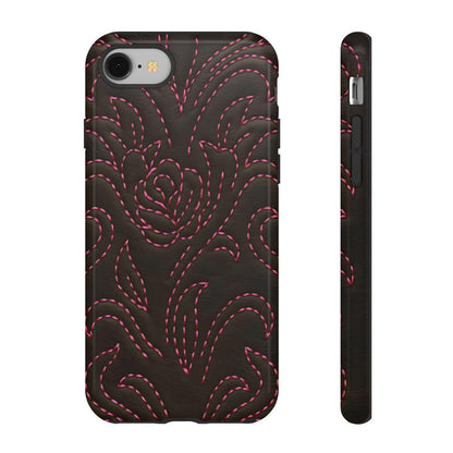 Pink on Black Stitch Tough Case