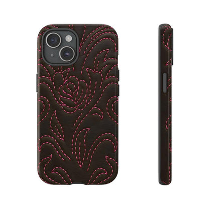 Pink on Black Stitch Tough Case
