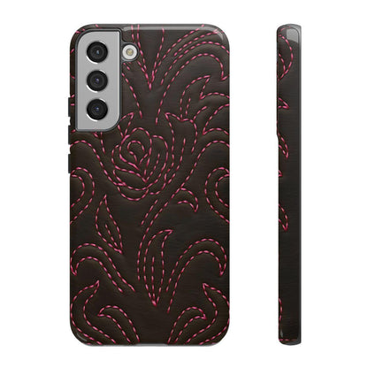 Pink on Black Stitch Tough Case