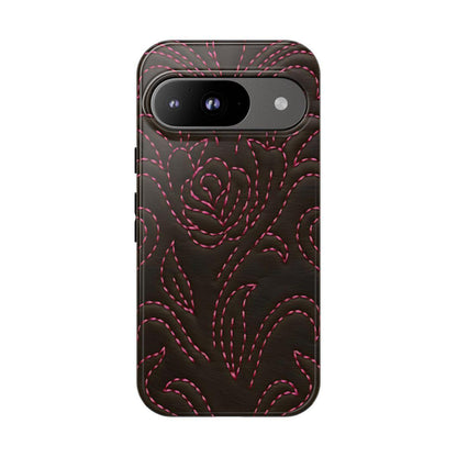 Pink on Black Stitch Tough Case