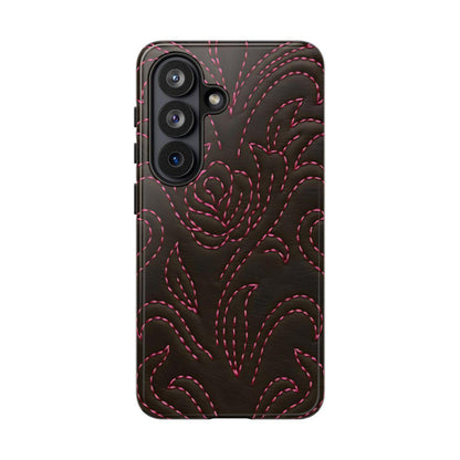 Pink on Black Stitch Tough Case