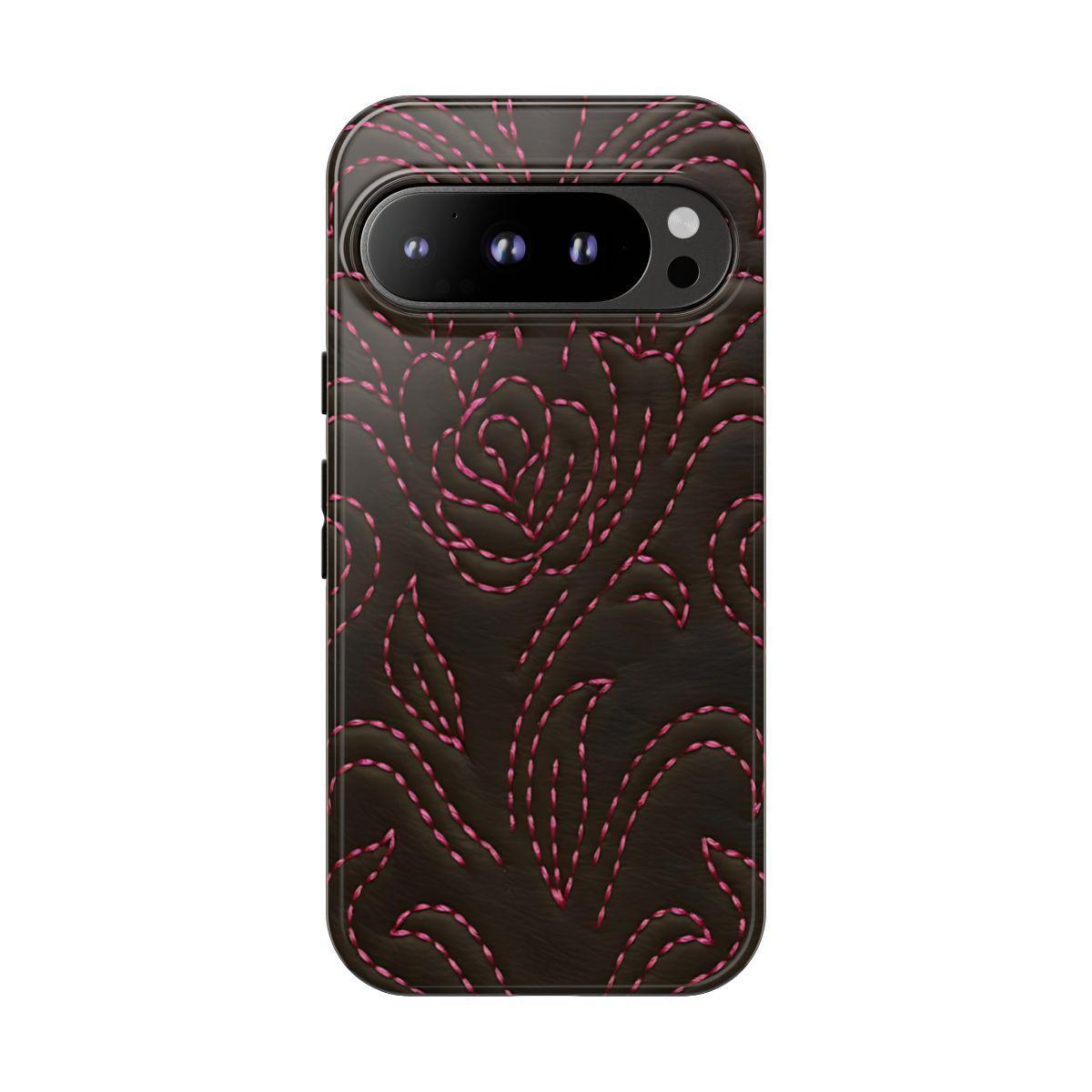 Pink on Black Stitch Tough Case