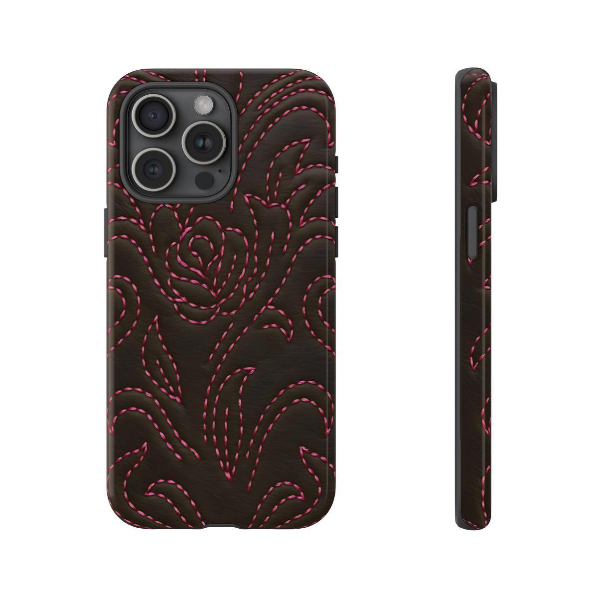 Pink on Black Stitch Tough Case