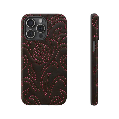 Pink on Black Stitch Tough Case