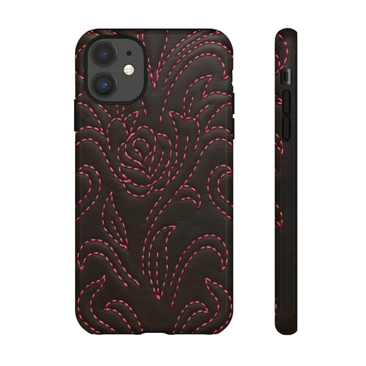 Pink on Black Stitch Tough Case