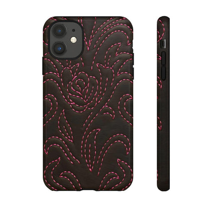 Pink on Black Stitch Tough Case