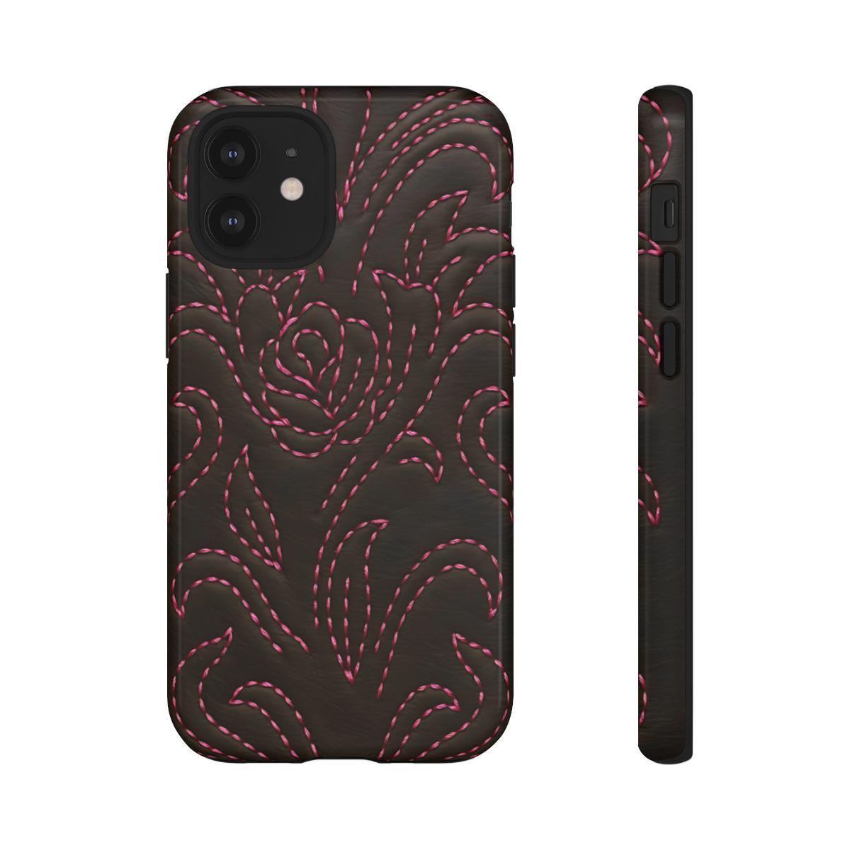 Pink on Black Stitch Tough Case