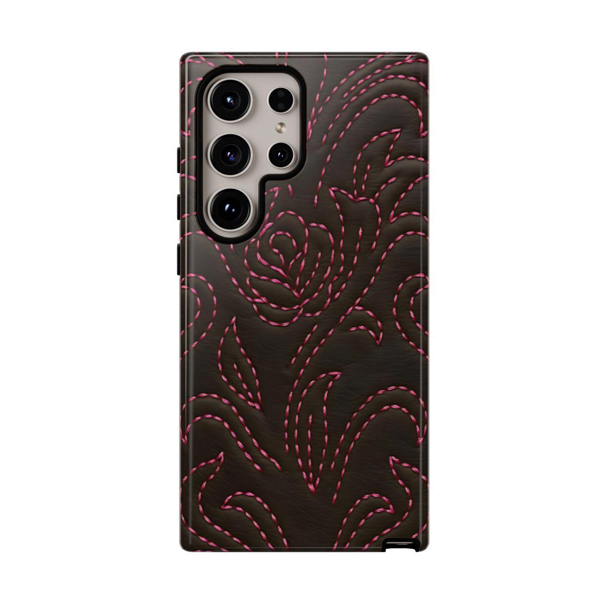 Pink on Black Stitch Tough Case