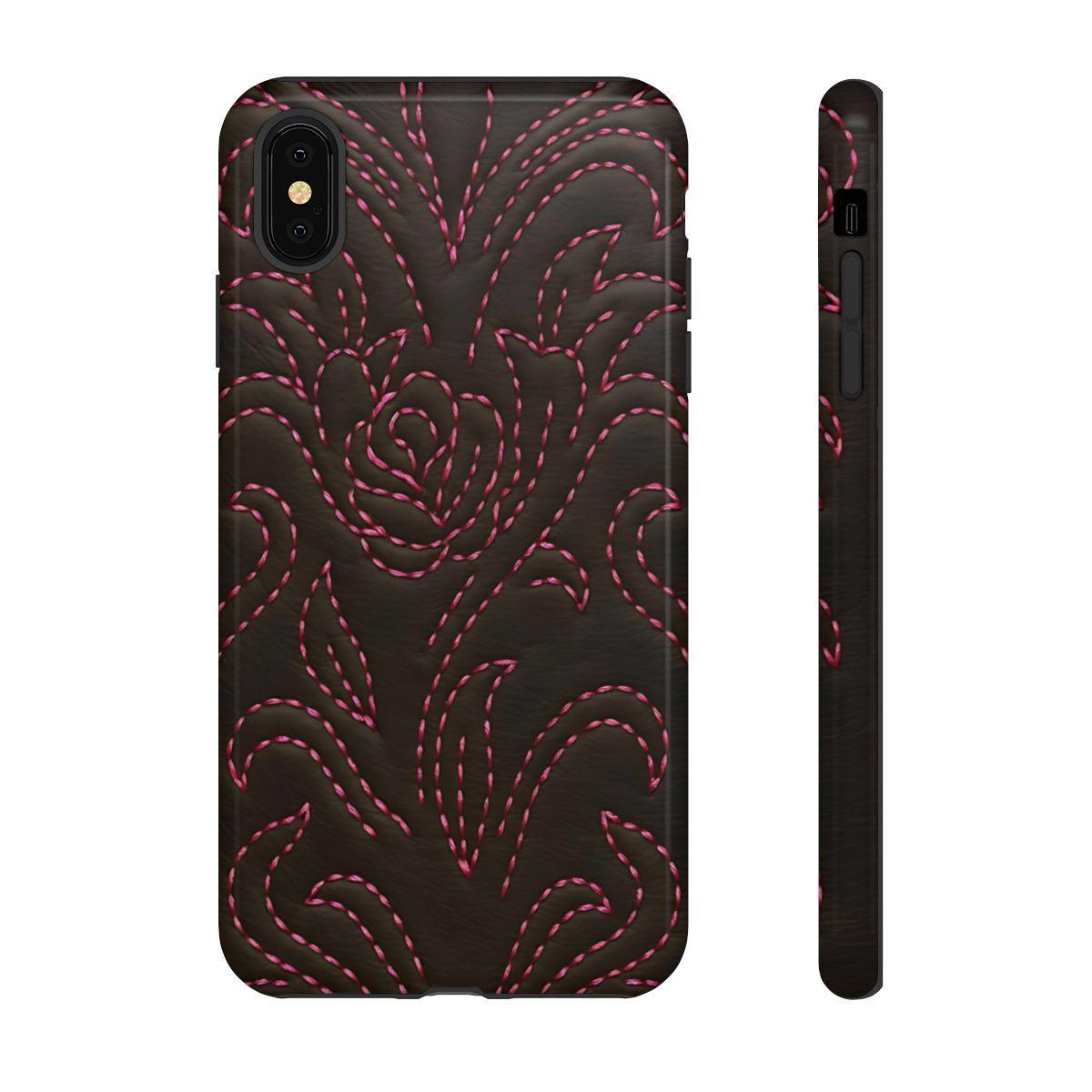 Pink on Black Stitch Tough Case