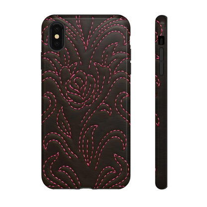 Pink on Black Stitch Tough Case