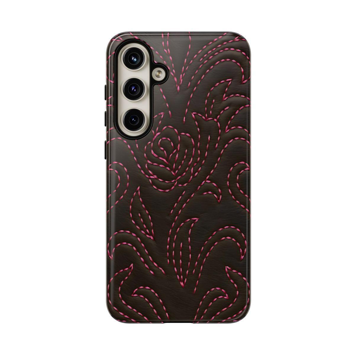 Pink on Black Stitch Tough Case