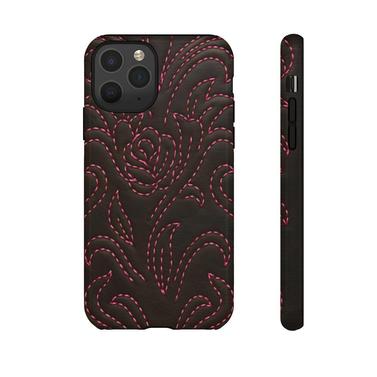 Pink on Black Stitch Tough Case