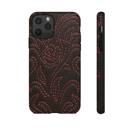 Pink on Black Stitch Tough Case