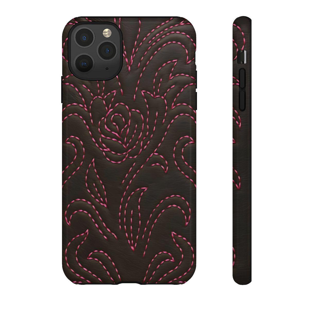 Pink on Black Stitch Tough Case