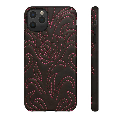 Pink on Black Stitch Tough Case