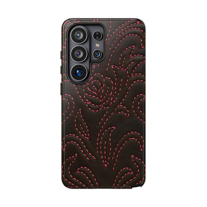 Pink on Black Stitch Tough Case