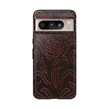 Pink on Black Stitch Tough Case
