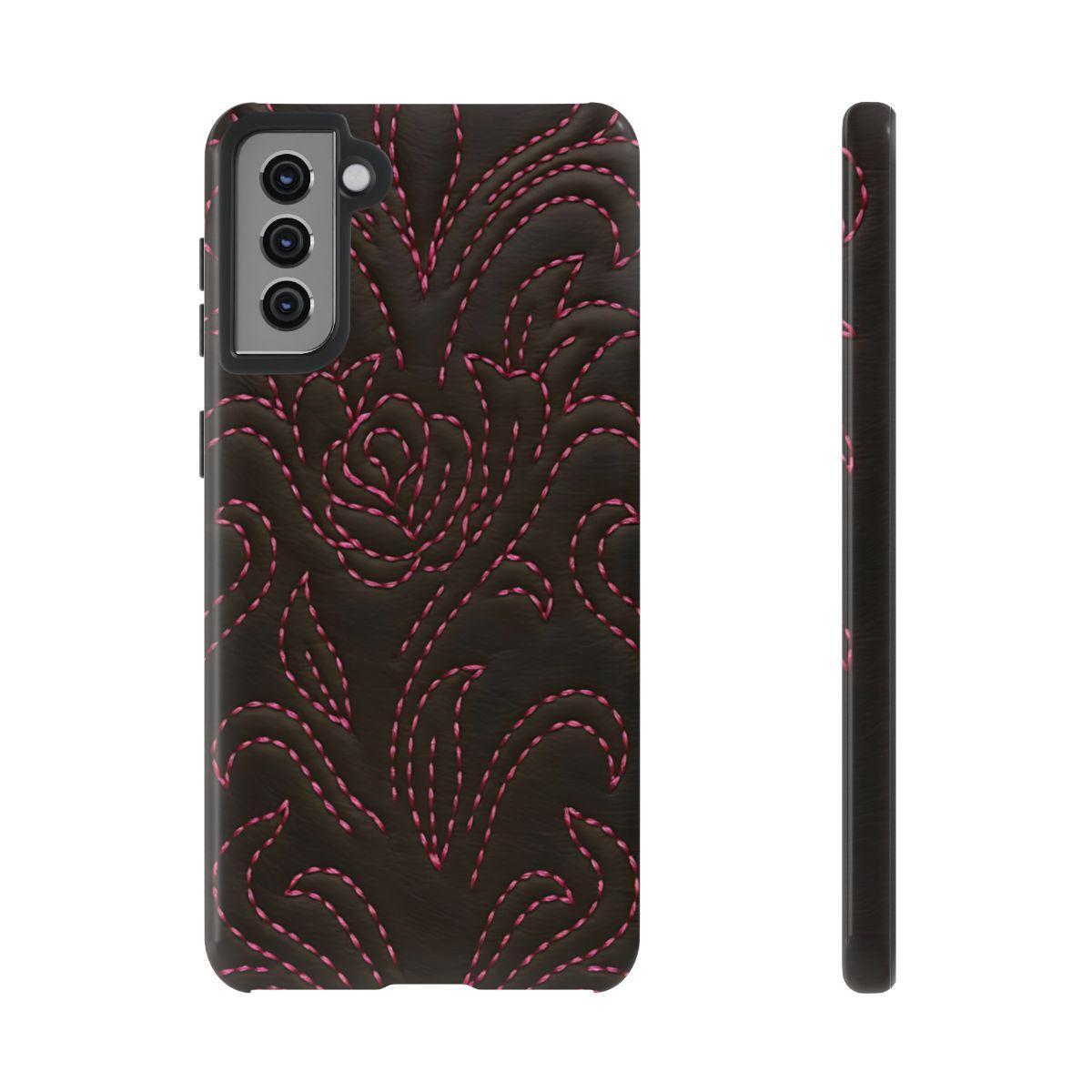 Pink on Black Stitch Tough Case
