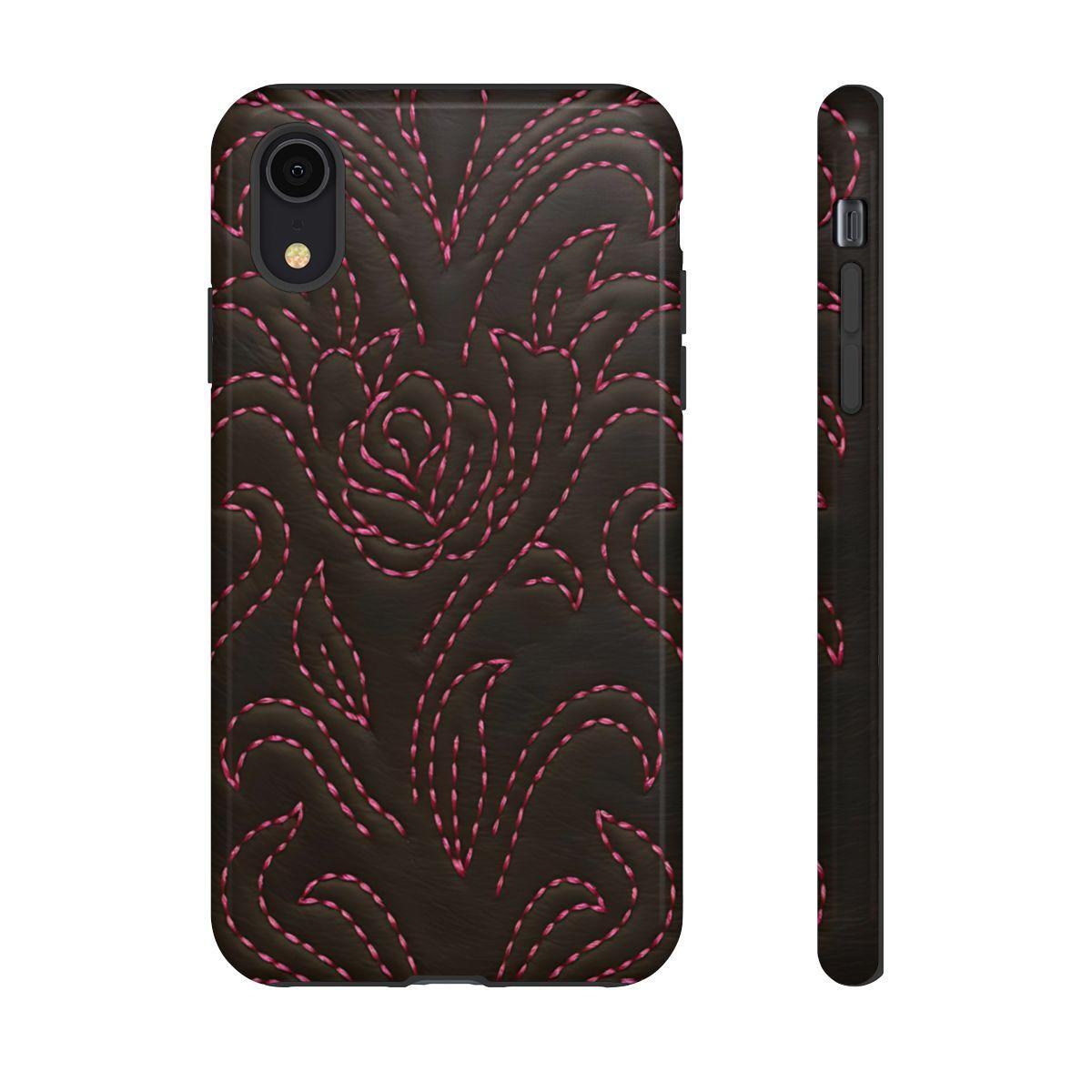 Pink on Black Stitch Tough Case