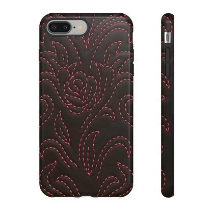 Pink on Black Stitch Tough Case