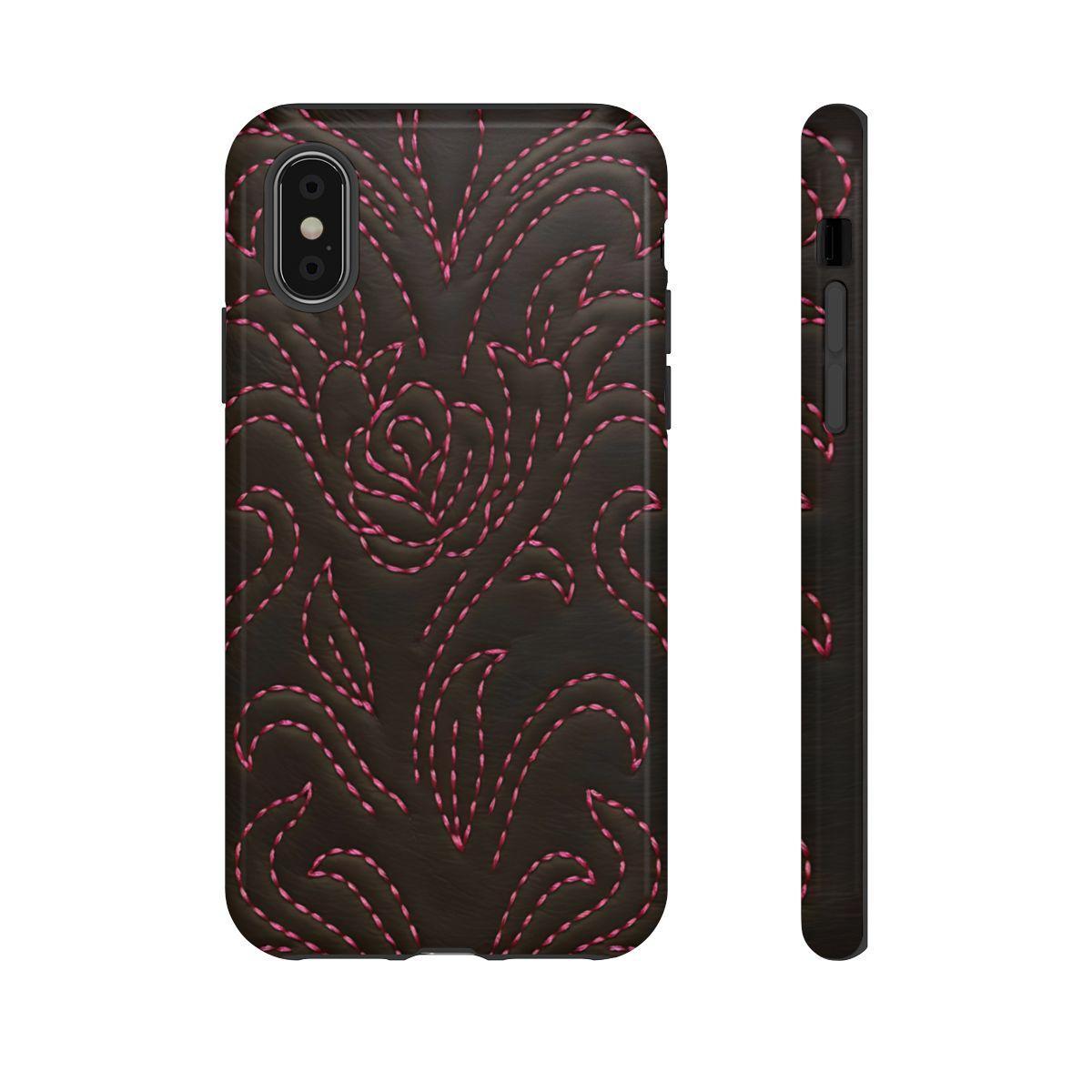 Pink on Black Stitch Tough Case