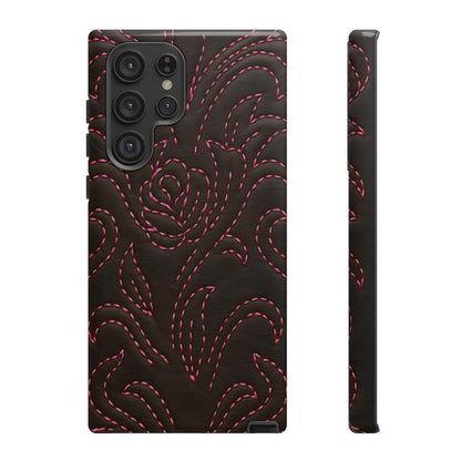 Pink on Black Stitch Tough Case
