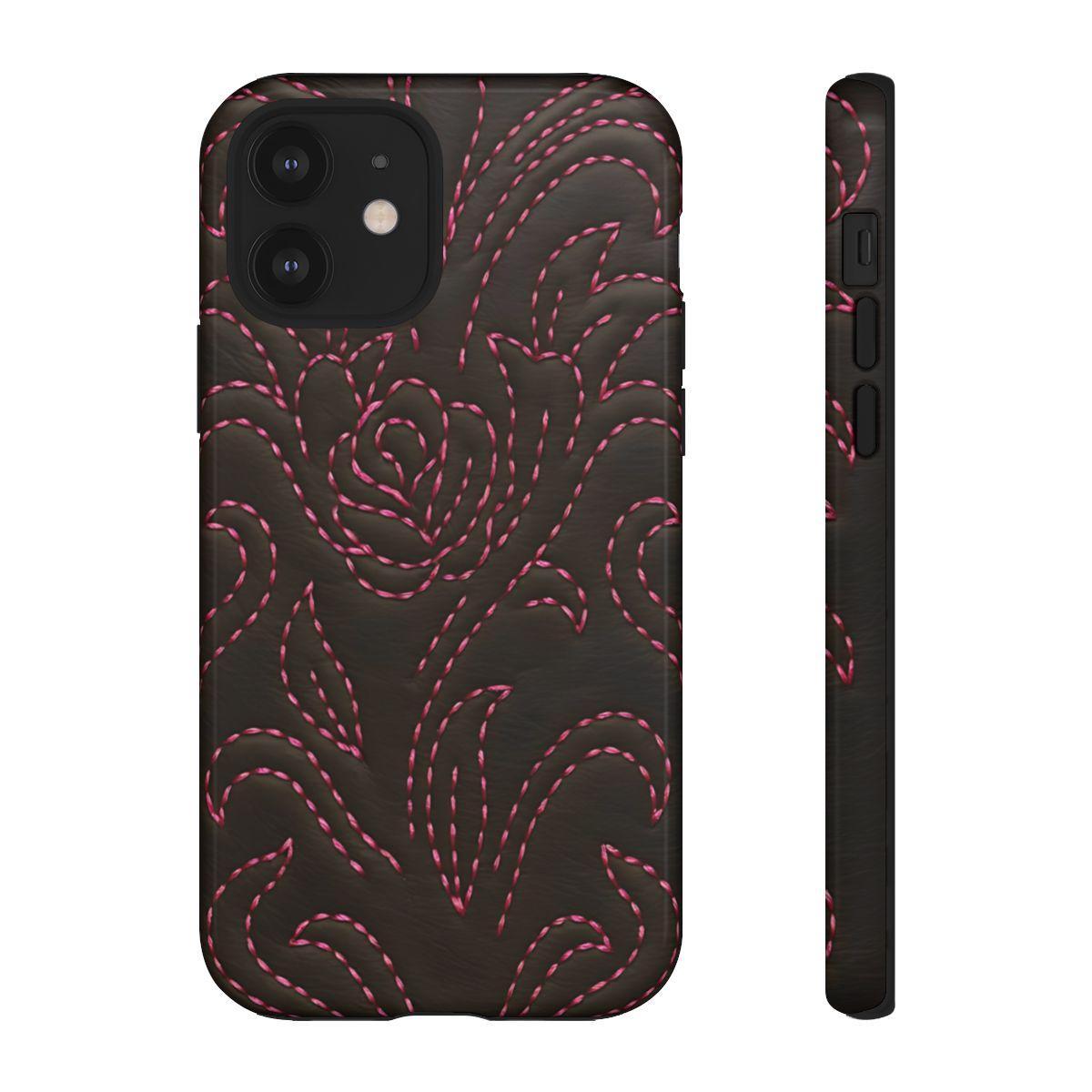Pink on Black Stitch Tough Case