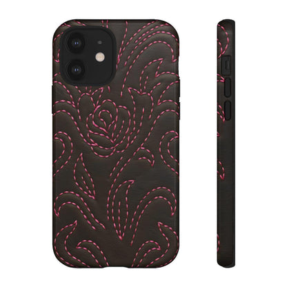 Pink on Black Stitch Tough Case