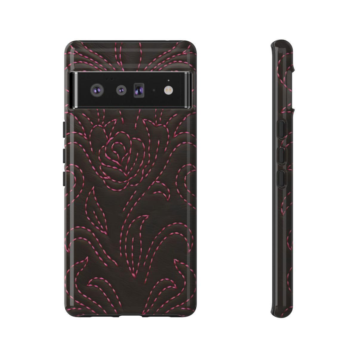 Pink on Black Stitch Tough Case
