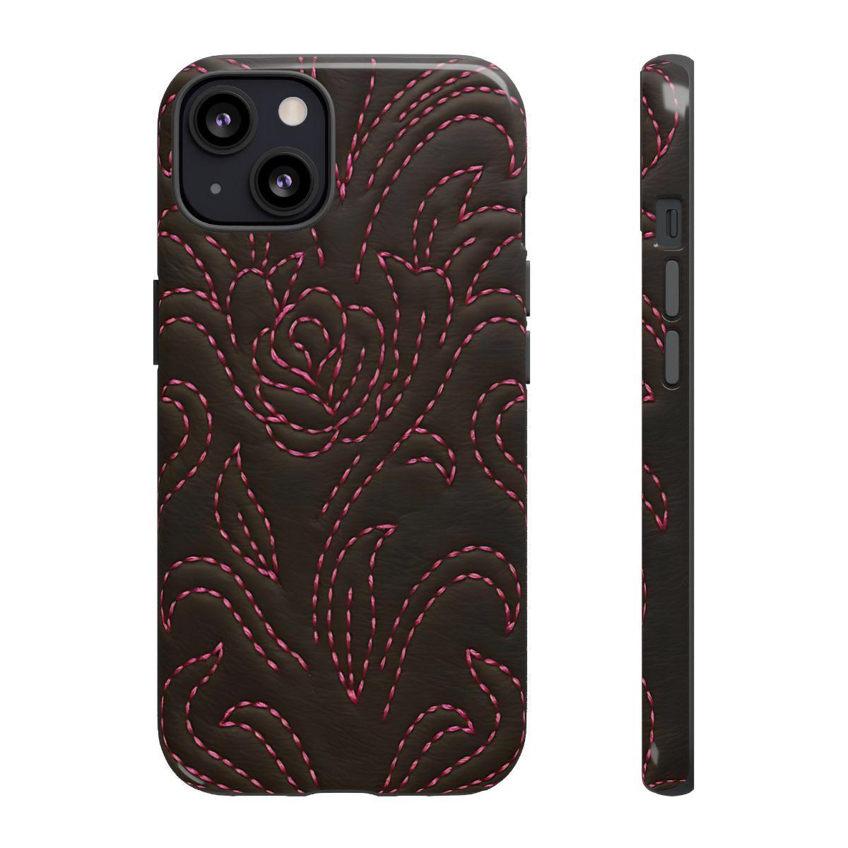 Pink on Black Stitch Tough Case