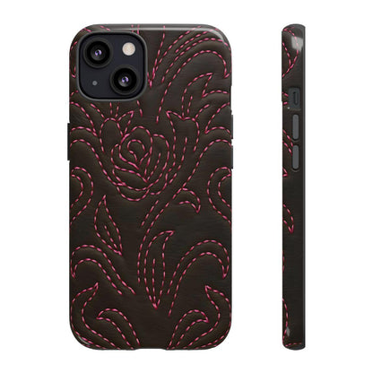 Pink on Black Stitch Tough Case