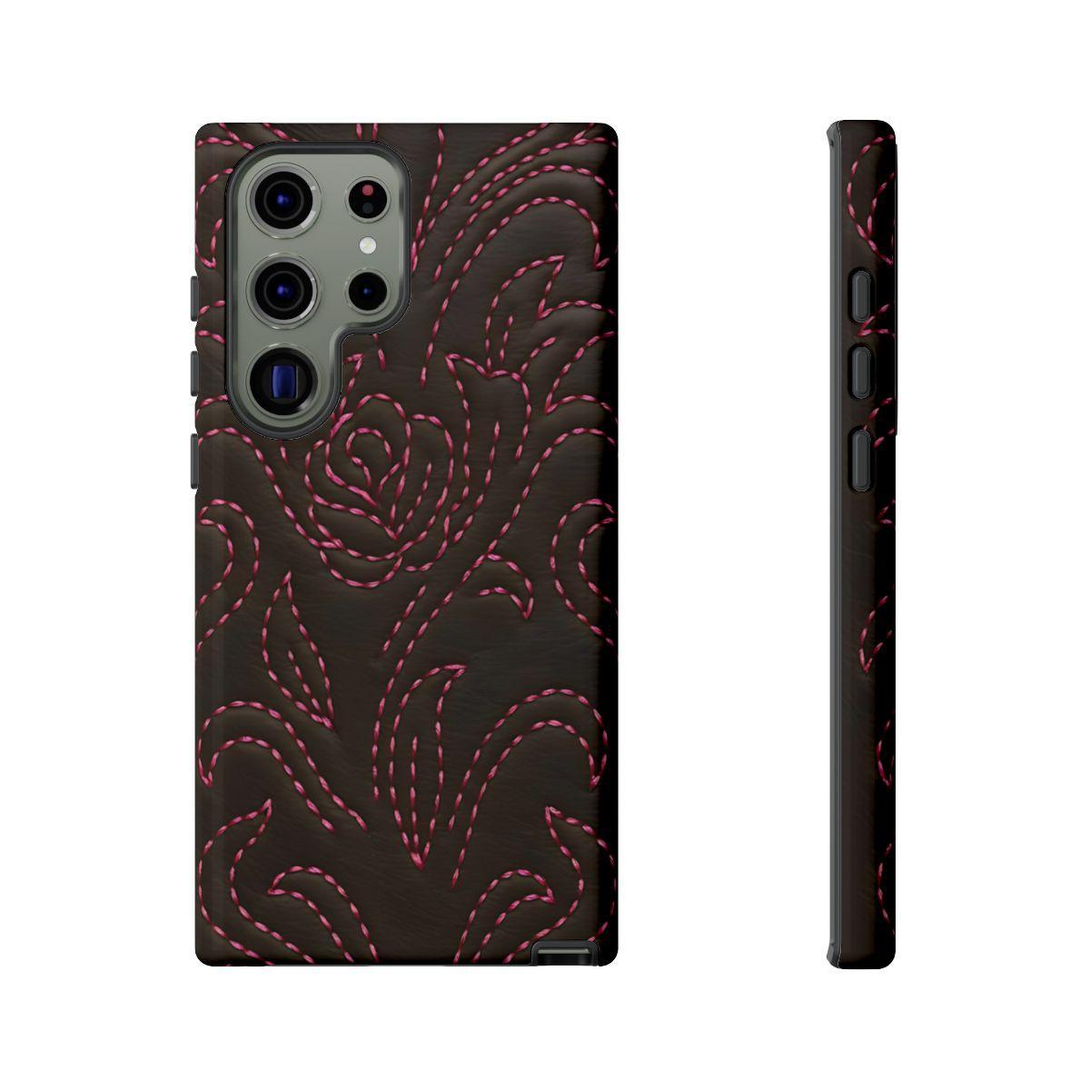 Pink on Black Stitch Tough Case