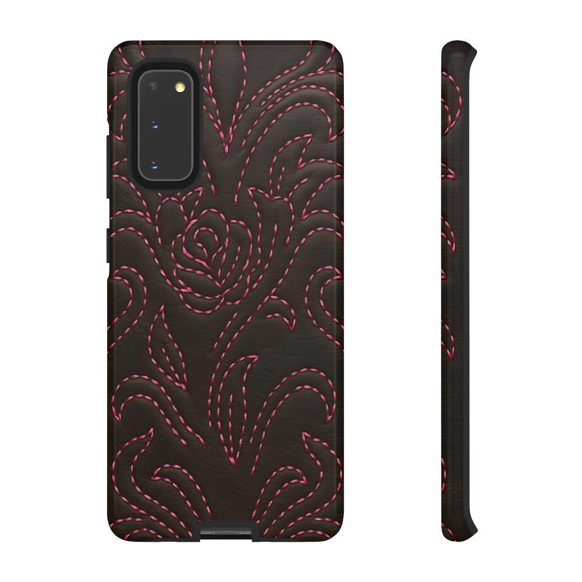 Pink on Black Stitch Tough Case