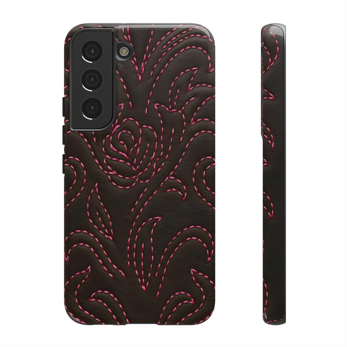 Pink on Black Stitch Tough Case
