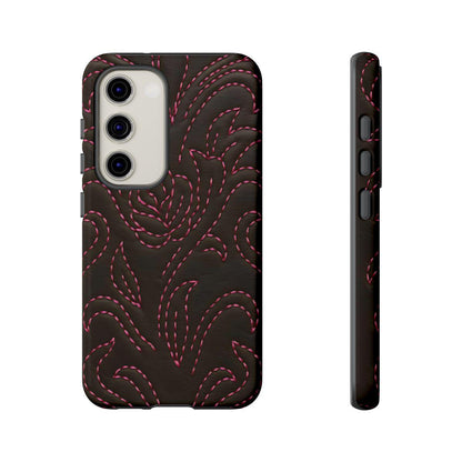 Pink on Black Stitch Tough Case